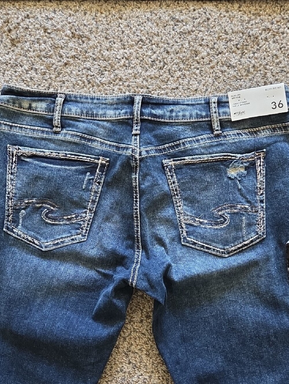 Silver Jeans Cropped Frayed-Hem Womens 36 X 27
